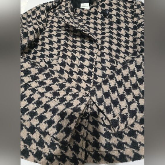 Banana Republic Houndstooth Wool Jacket Size Medium In Cream And Black - Picture 4 of 11
